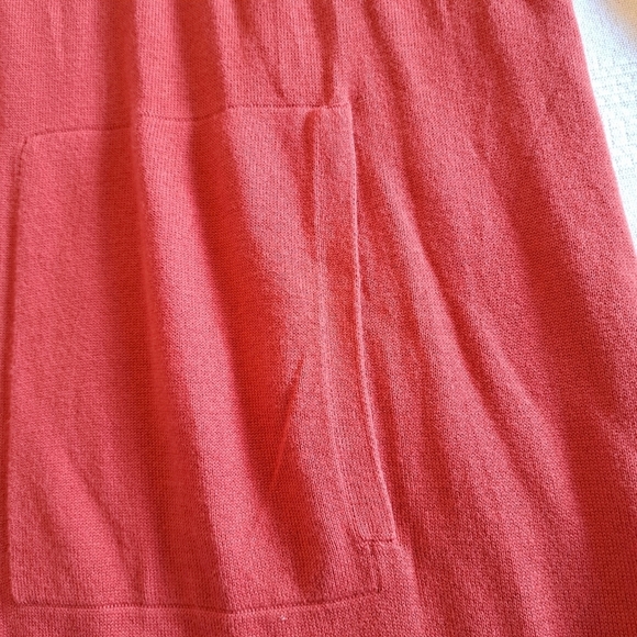 Lands' End womens size 3X cotton open long cardigan brick red - Picture 5 of 10